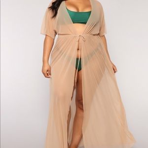 Fashion Nova beige sheer cover up